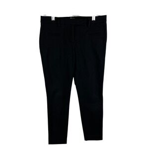 True Royal Black Textured Slim Cropped Trousers Pants Mod T020 Italy Womens 38